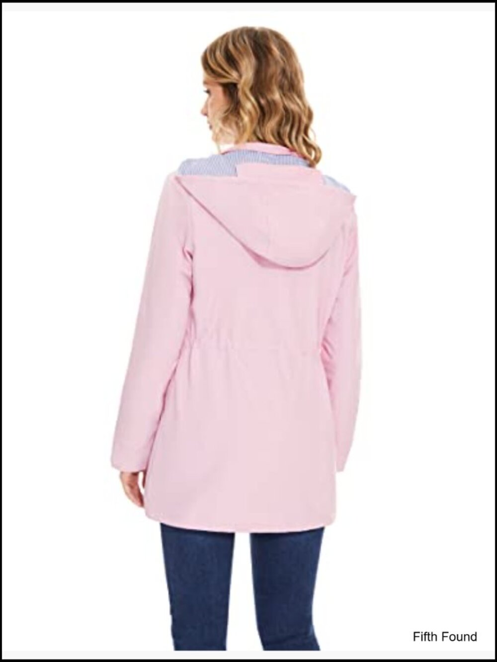Women's Waterproof Rain Jacket Lightweight Hooded Trench Coat Windbreaker - Picture 4 of 7